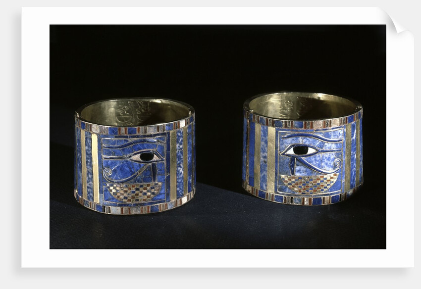 Ancient Egyptian bracelets with Wedjat eyes by Anonymous