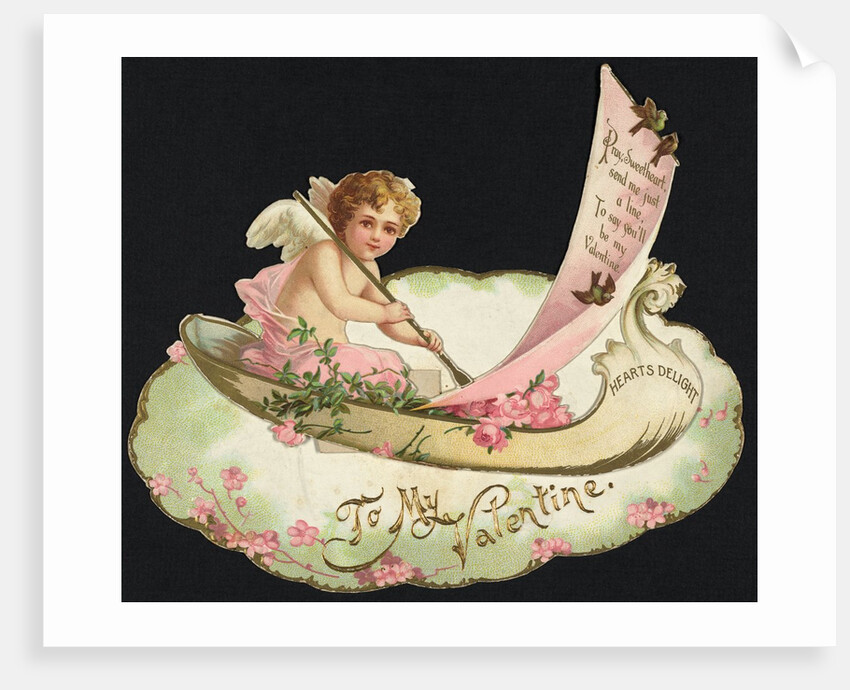 Victorian valentine with cupid by Anonymous