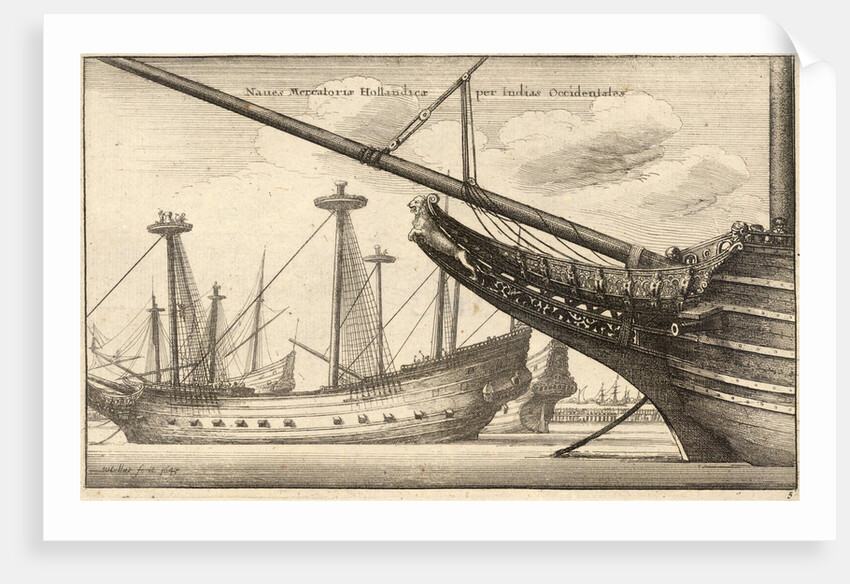 Masted Ships of the Dutch East Indies by Wenceslas Hollar