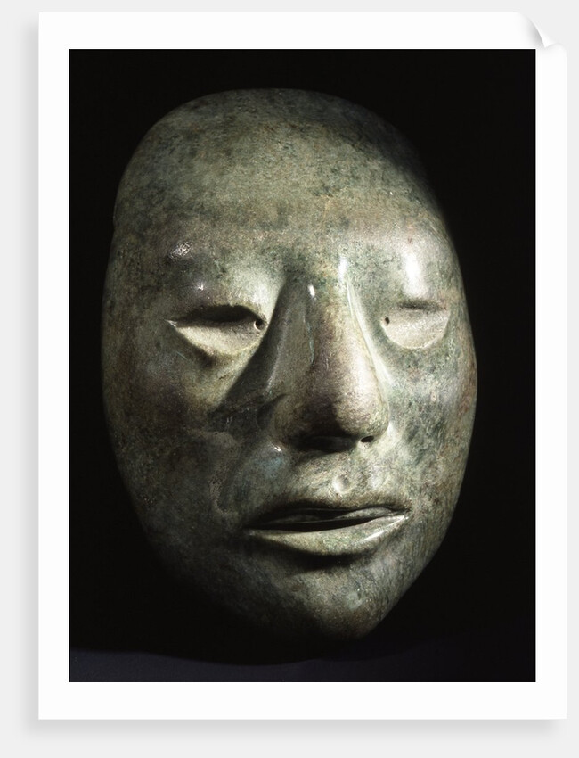 Mayan jade portrait head by Anonymous
