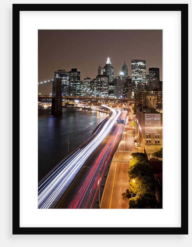 Brooklyn Bridge and Manhattan Skyline, New York City by Anonymous