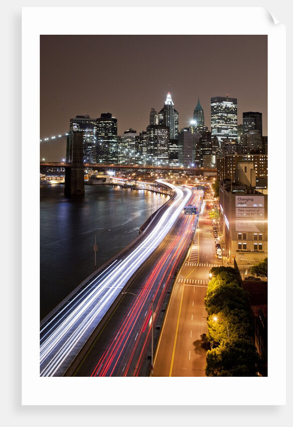 Brooklyn Bridge and Manhattan Skyline, New York City by Anonymous