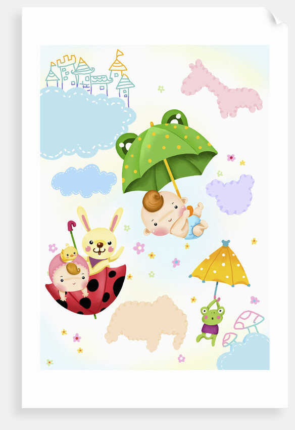 Cute babies flying by Anonymous