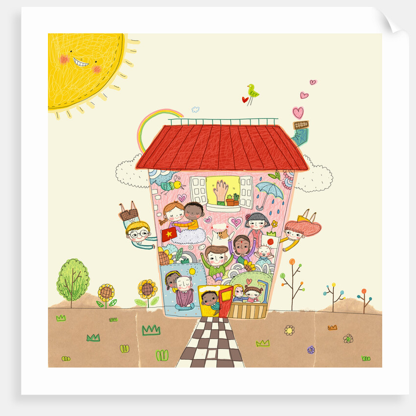 Happy multicultural society by Anonymous