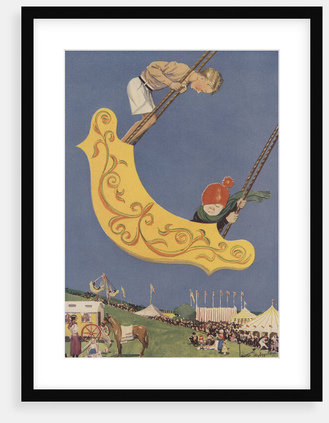 Children on circus swing by Anonymous