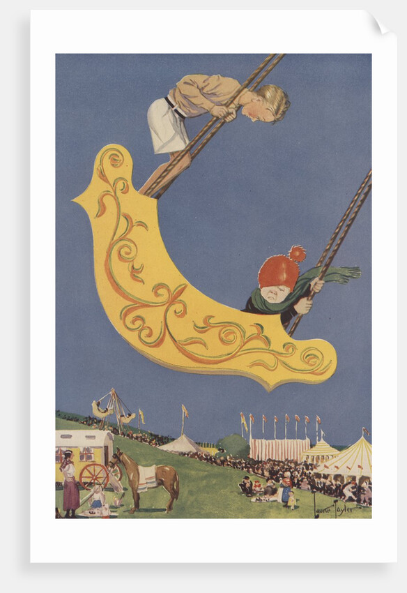 Children on circus swing by Anonymous