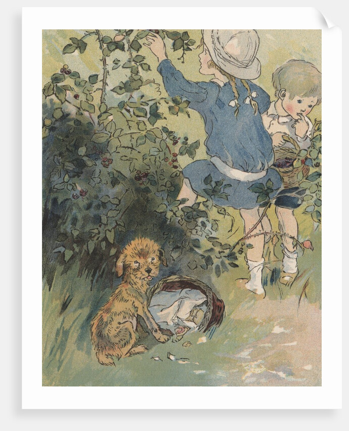 Children picking fruit by Anonymous