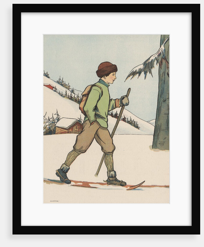 Boy cross-country skiing by Anonymous