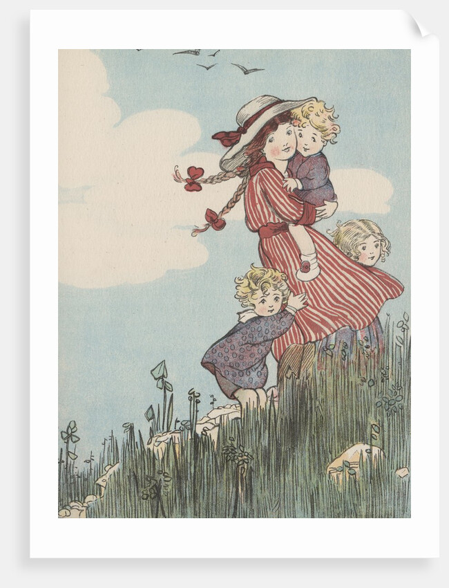 Children standing on hill by Anonymous
