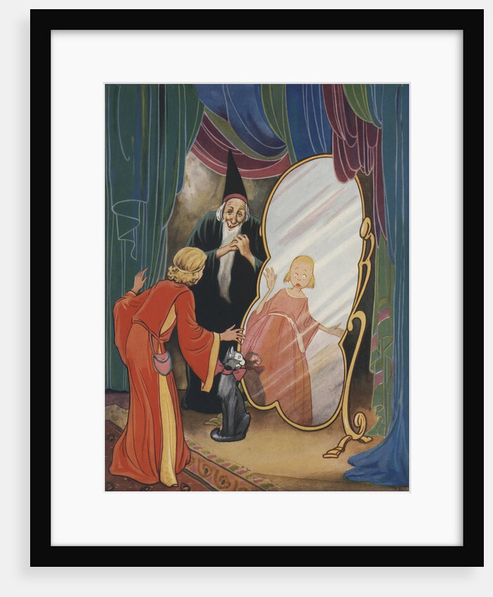 Wizard showing girl her changed reflection by Anonymous