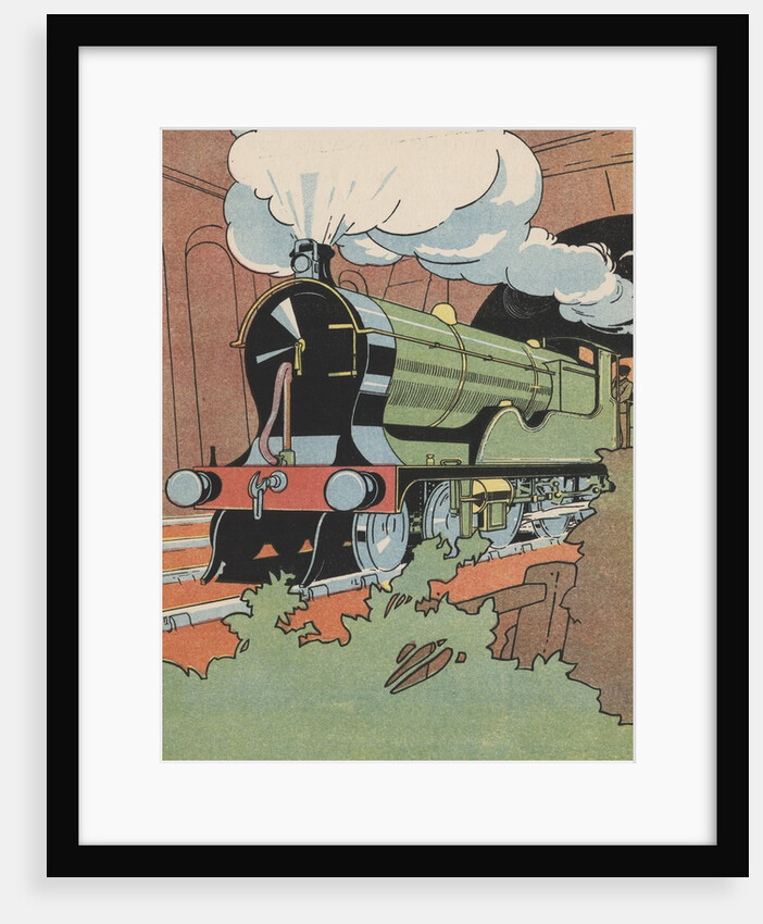 Locomotive train emerging from tunnel by Anonymous