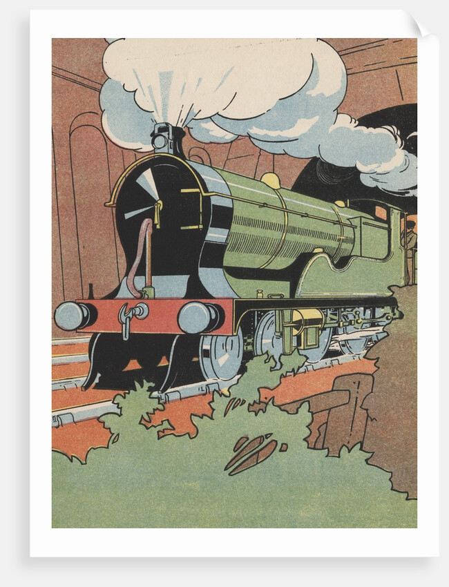 Locomotive train emerging from tunnel by Anonymous