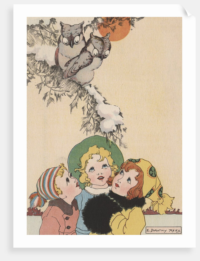 Children looking at owls by Anonymous