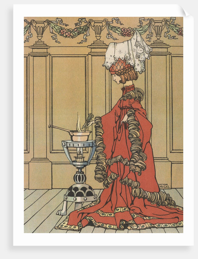 Princess stirring saucepan by Anonymous