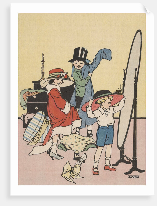 Children playing dress up by Anonymous