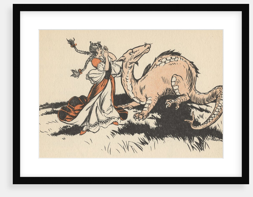 Woman with dragon by Anonymous