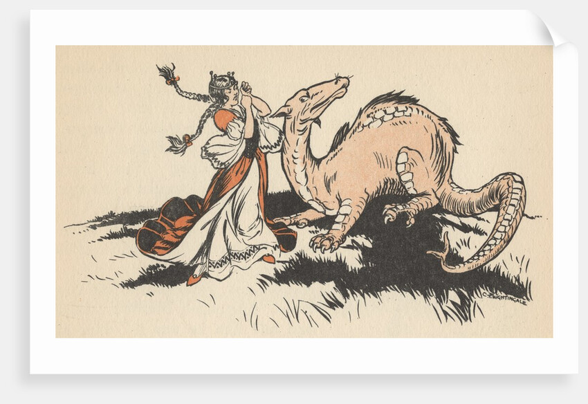 Woman with dragon by Anonymous