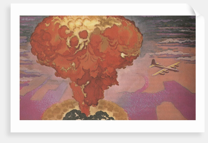 American plane dropping atomic bomb by Anonymous