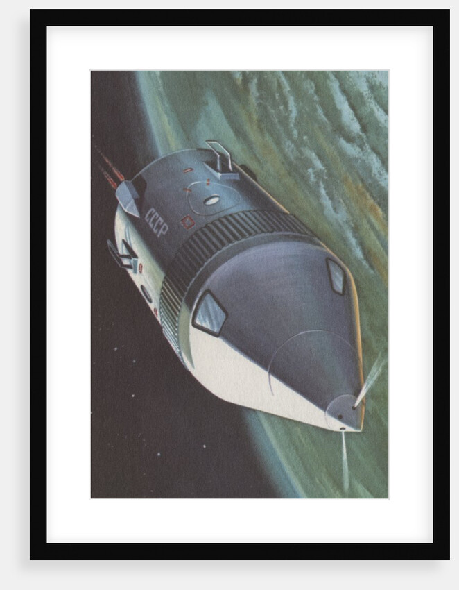 Soviet satellite orbiting Earth by Anonymous