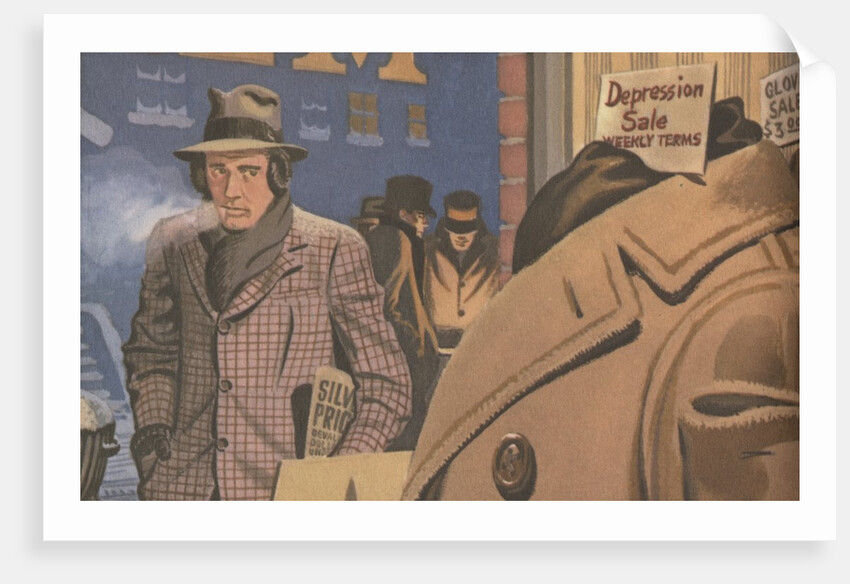 Man looking at coat for sale during Great Depression by Anonymous