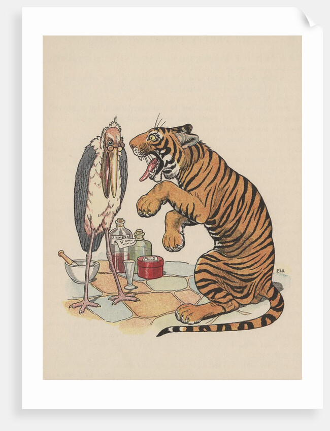 Tiger consulting stork doctor by Anonymous