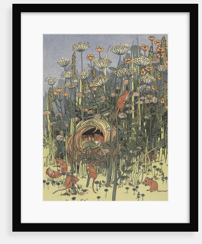 Field mice in flowers by Anonymous