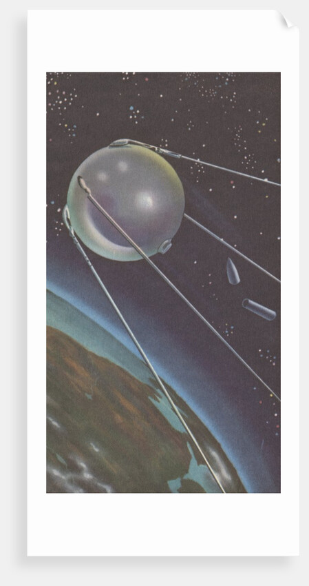 Sputnik I orbiting around Earth posters & prints by Anonymous