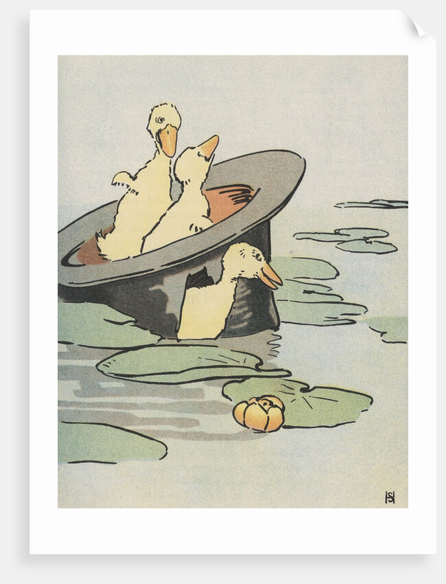 Three ducklings in a hat by Anonymous
