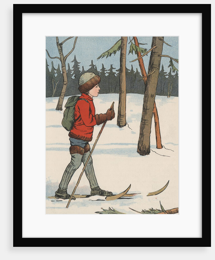 Boy cross-country skiing by Anonymous