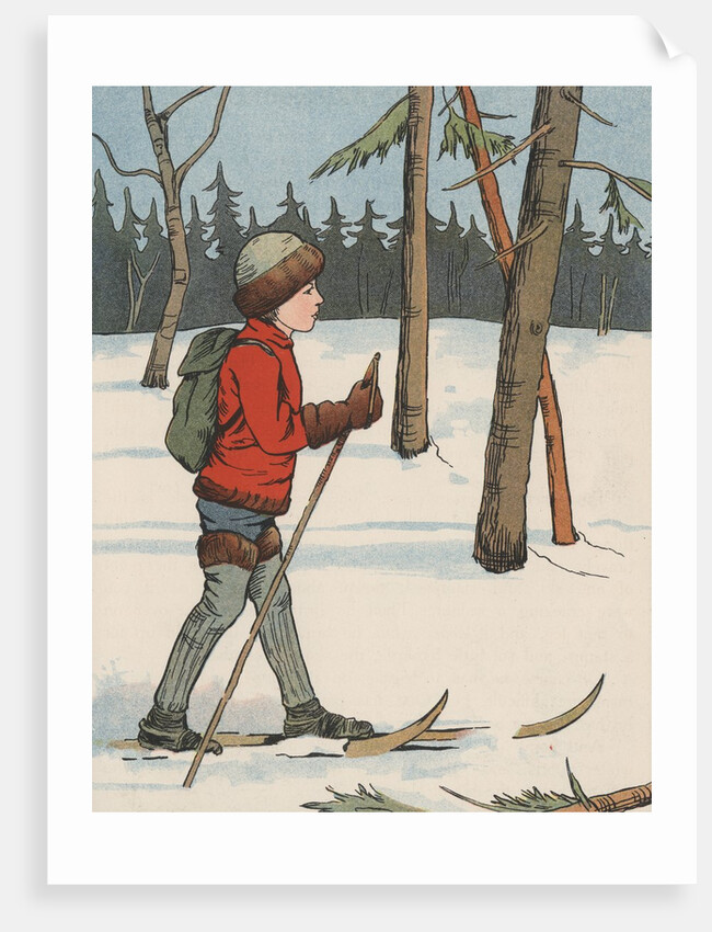 Boy cross-country skiing by Anonymous