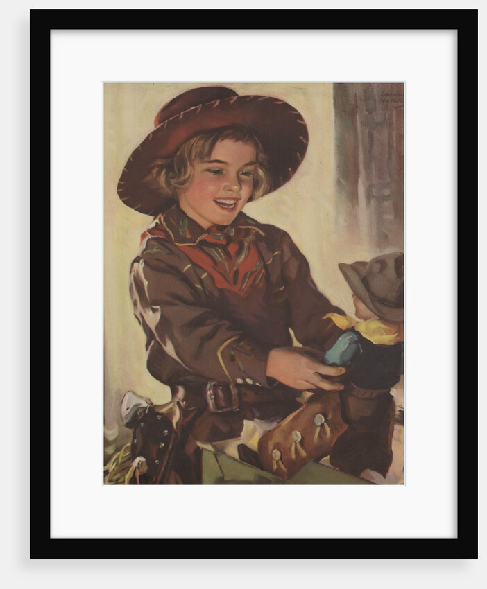 Cowgirl with doll by Anonymous