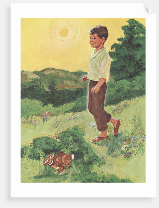 Boy walking outdoors by Anonymous