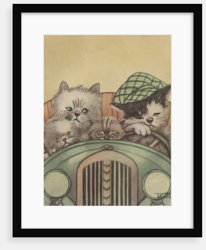 Cat family driving in car by Anonymous