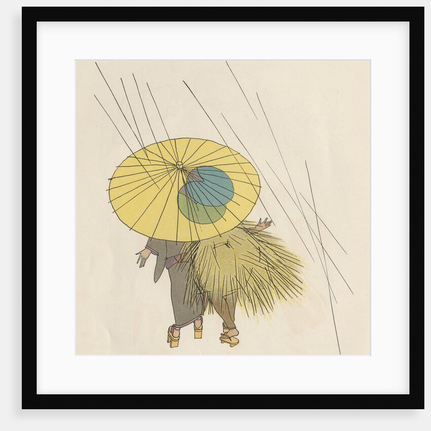 Japanese couple walking in rain by Anonymous
