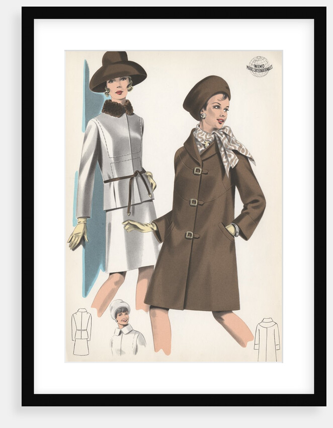 Models wearing suit and coat by Anonymous