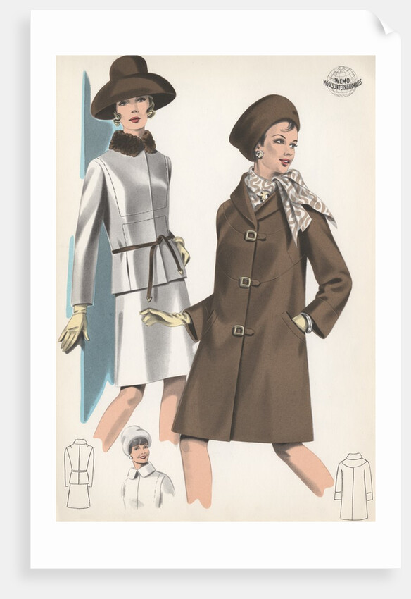 Models wearing suit and coat by Anonymous