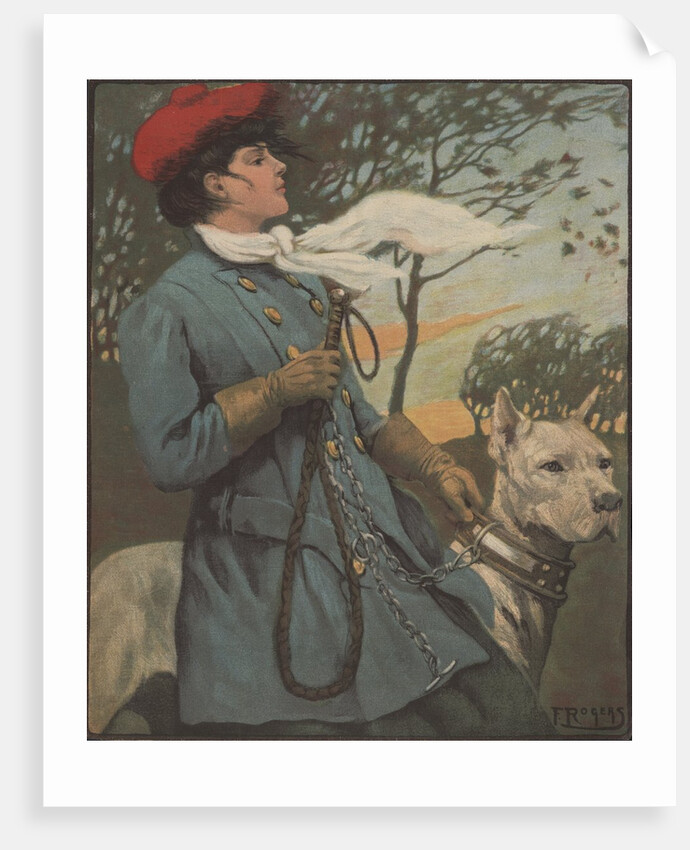 Woman and pet dog by Anonymous