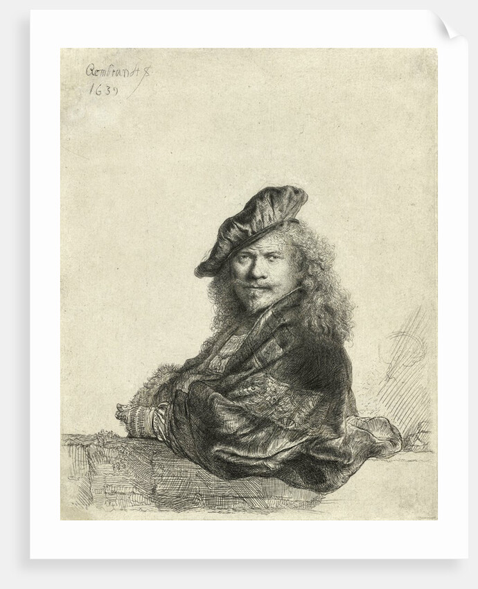 Self-Portrait Leaning on a Sill by Rembrandt Harmensz van Rijn