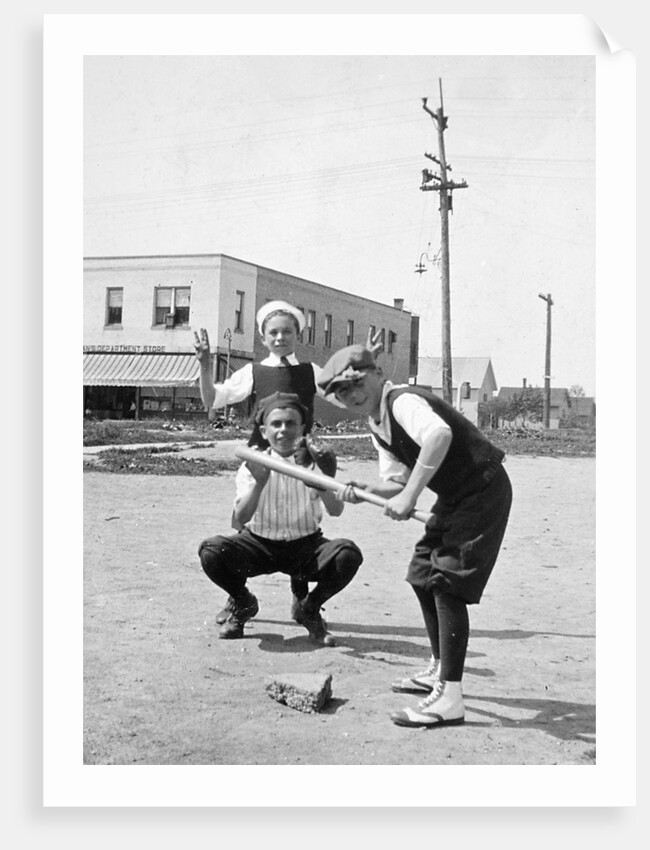 Boys play baseball in a sandlot, ca. 1923 by Anonymous