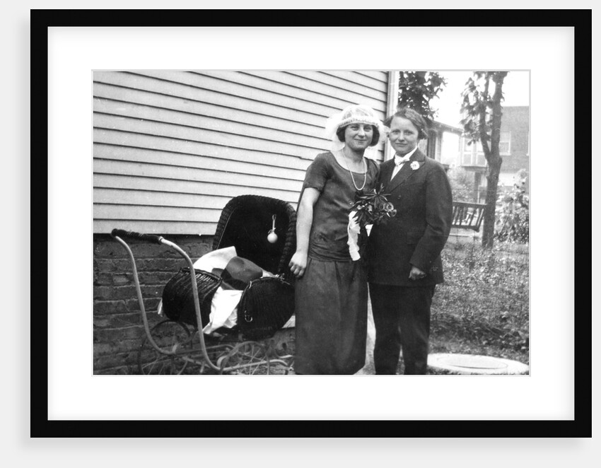 Mother with best friend at baby shower, ca. 1925 by Anonymous