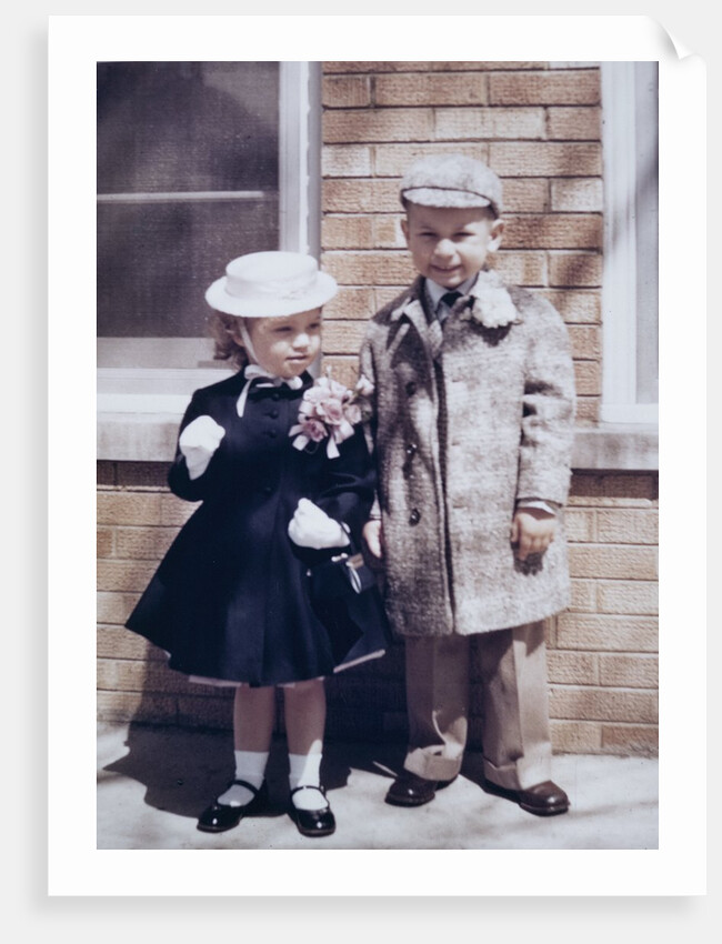 Brother and sister dressed up for Easter Mass, ca. 1957 by Anonymous