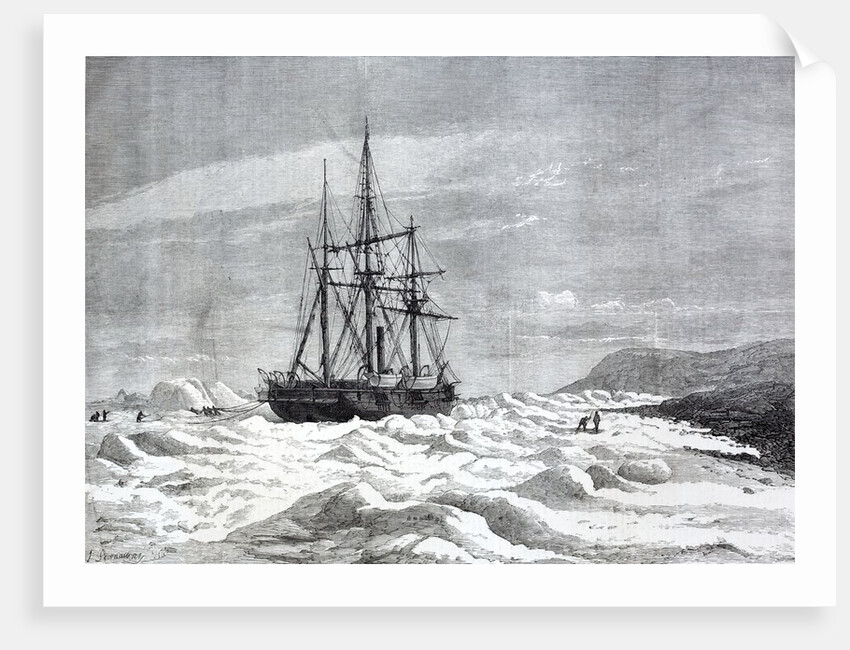 The Alert, nipped by the ice against the shore of Cape Beechey by Anonymous