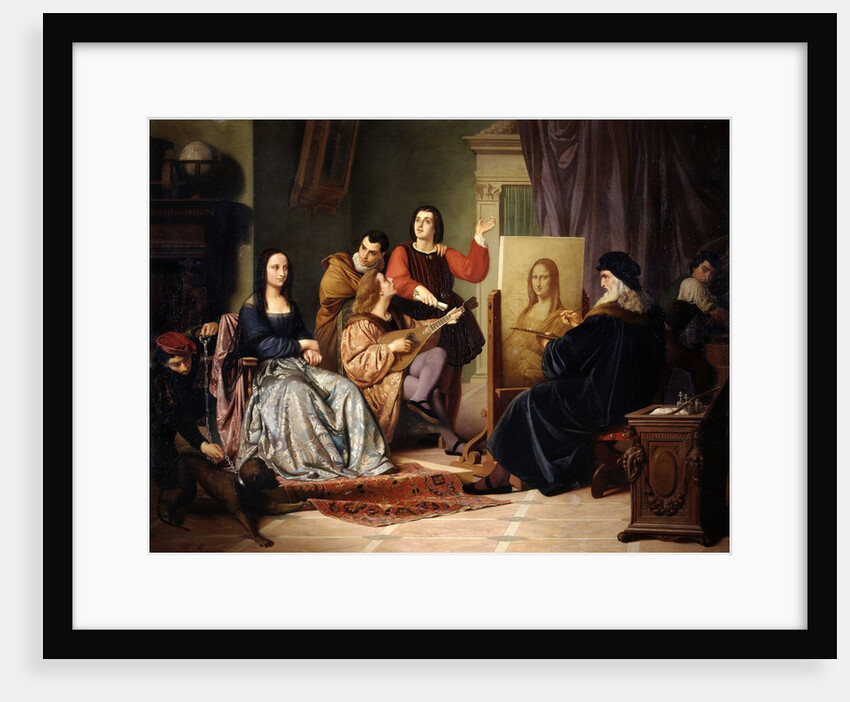 Leonardo da Vinci Painting the Mona Lisa by Cesare Maccari