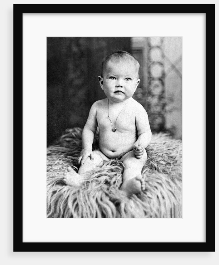 One year old baby girl portrait, ca. 1919. by Anonymous