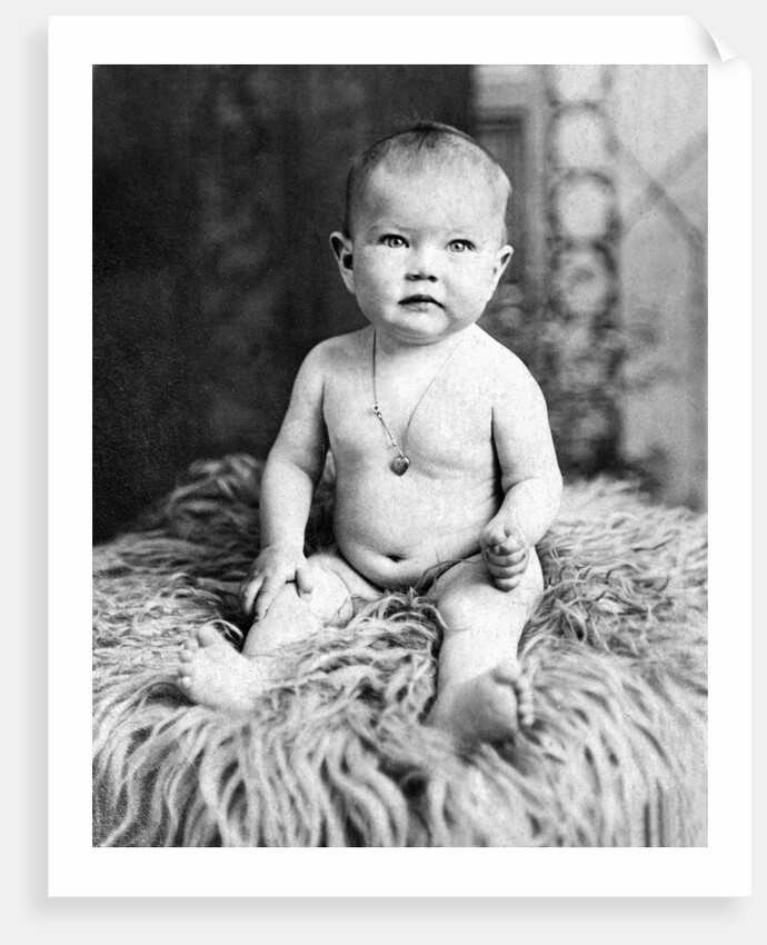 One year old baby girl portrait, ca. 1919. by Anonymous