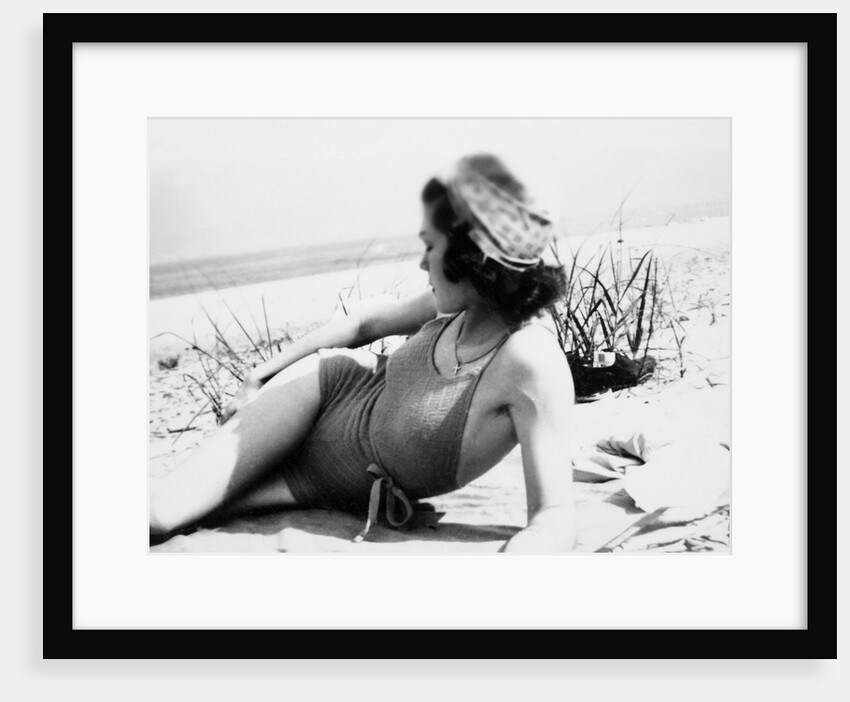 Young woman at the beach, ca. 1938 by Anonymous
