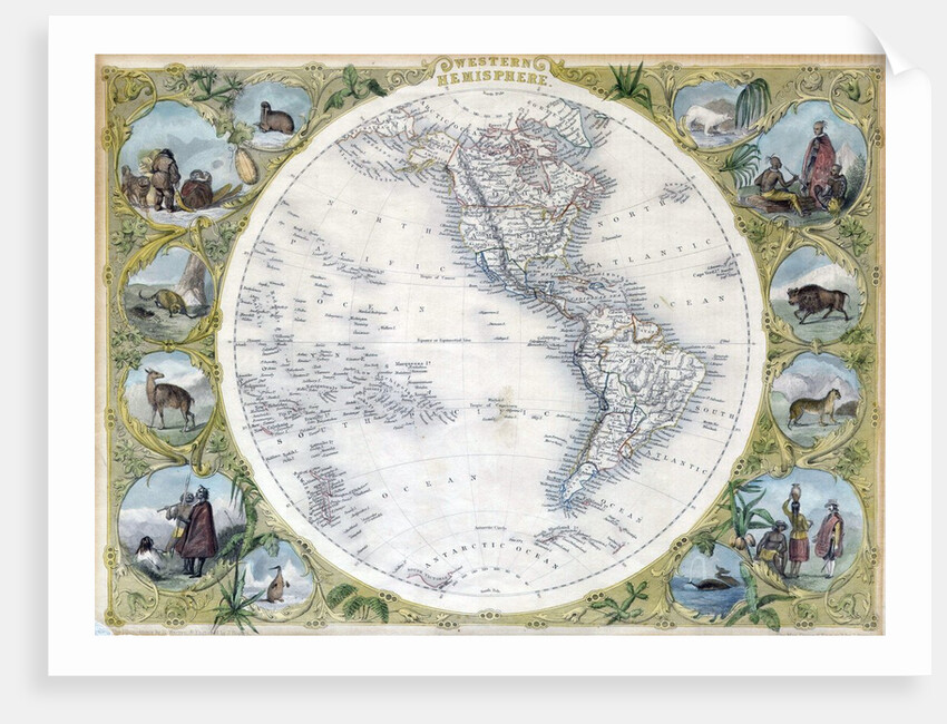 Map of the Western Hemisphere by John Tallis