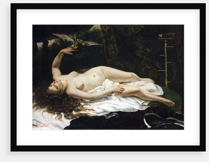 Woman with a Parrot by Gustave Courbet