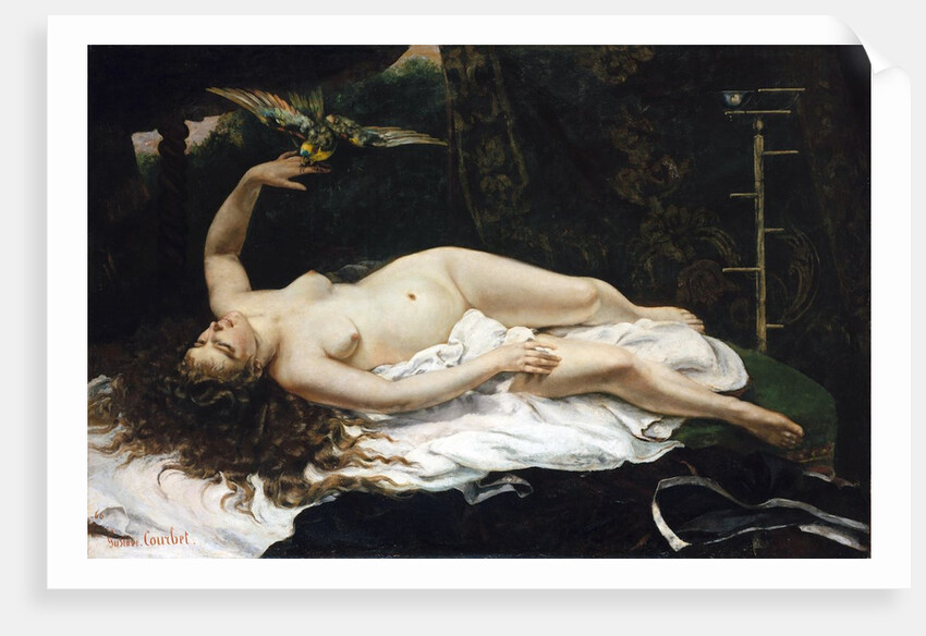 Woman with a Parrot by Gustave Courbet
