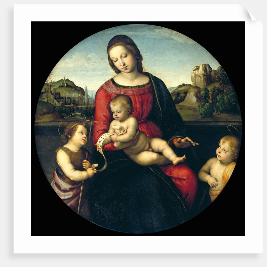 Tondo of the Virgin and Child with John the Baptist and a Holy Boy (The Madonna Terrranuova) by Raphael